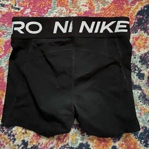 Black Nike pro shorts, 3 inch inseam